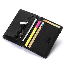 Classic Magical Removable PU Leather Custom RFID Stocking Men Smart Card Money Small Wallet