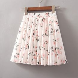 Sommer Koreanische Frauen hohe Taille Chiffon Minirock süße Damen Elastizität A-Linie-Regenschirm-Shorts Big Swing Short 220509