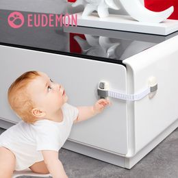 EUDEMON 6pcs Cabinet Lock Refrigerator Lock Drawers Wardrobe Todder Kids Baby Safety Plastic ABS PE Toilet Refrigerator Lock 220707