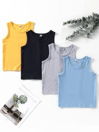 Toddler Boys 4pcs Solid Tank Top SHE