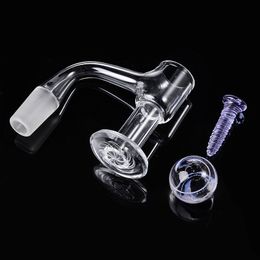 Quartz Banger Domeless Nails Smoking Accessories 10mm 14mm Male Joint Seamless Fully Weld US Grade Blender Spain Banger With Glass Marble Screw