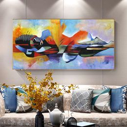Large Lord Buddha Wall Art Abstract Buddha Oil Painting Canvas Religious Poster and Print Pictures For Living Room Home Decor