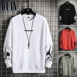 Men Oversized Harajuku Solid Graphic Hoodies Autumn Pullover Mens Sweatshirts Fashions Casual Clothes Streetwear 220406