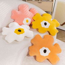 Filled Cartoon Flower Cushion Girly Room Decor Suower Ornament Pink Setting For Kids Bedroom Seat J220704