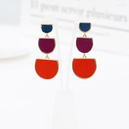 Dangle & Chandelier Gold Plated Earring Alloy Layout Colours Leather Cute Drop Statement Earrings