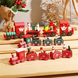 Merry Christmas Train Set Toy Presents Chrisrmas Home Decor Pendant Ornaments Gift for kids Navidad Year Y201020