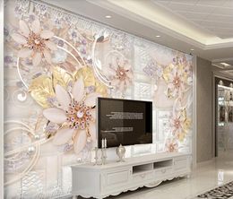 Jewellery flowers 3D wallpaperl stereoscopic wallpapers for walls coffee Living room bedroom HD printing photo papier peint mural TV backdrop