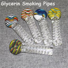 Tobacco Hand Heady Glass Pipes Pyrex Spoon Bongs Oil Burners Nail Smoking Pipe Thick Glycerin Pipes