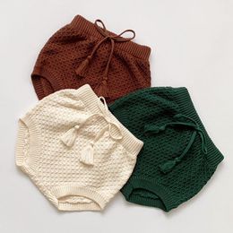 Shorts Autumn Winter Kids Baby Boys Girls Pure Color Knit Short Pants Children's Clothing Children PantsShorts