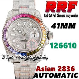 RRF Latest cf116610 A2836 Automatic Mens Watch TW86349 bl86409 Rainbow Square diamonds Bezel 41MM 904L Steel Iced Out Diamond Bracelet eternity Jewellery Watches