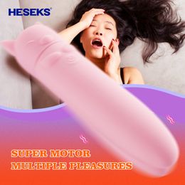 HESEKS Pussy Power Rechargeable Bullet Vibrator for Women sexy Toys Female Masturbators Vagina Vibration Clitoris Stimulator