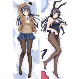 -Pillow Case Anime Dakimakura Rascal träumt nicht von sexy Mädchen Senpai Mai Sakurajima Umarmung des Körperschutzes Coverpillowpillow