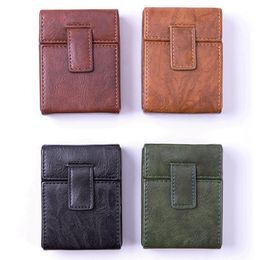 Smoking Colorful PU Leather Cigarette Case Storage Box Portable Dry Herb Tobacco Lighter Cigarettes Holder Interlayer Pocket Stash Container DHL Free