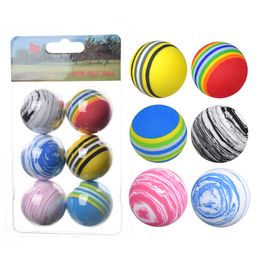 6pcs/box EVA Foam Golf Balls Hot new Yellow/Red/Blue Rainbow Sponge Indoor golf Practice ball Training Aid