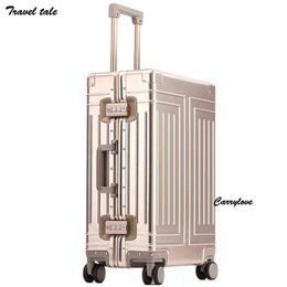 Travel Tale Aluminum Suitcase Hard Trolly Case New Luggage inch J220708 J220708