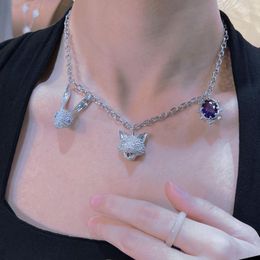 Chokers Foydjew Luxury Gothic Design Jewellery Darkness Sweet 2022 Trend And Purple Diamond Necklaces For GirlChokersChokersChokers Sidn22