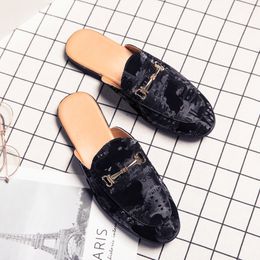Loafers Men Suede Casual Men Shoes Flat Muller Shoes Fashion Club Design Comfort Slippers Luxury Walking Trendy Italian Shoes