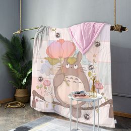 100 cotton 3d bedding Kids Chridren Cartoon Totoro Pink Comforter Summer Air Conditioning Adult Anime Cool in Summer Bed Cute children Gift Twin Queen Size