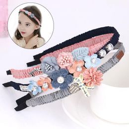 Hair Accessories Girls Flower Floral Bow Hairband Cute Hoop Princess Headband Ribbon Covered Pography Style Band