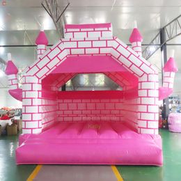 Free Air Ship Outdoor Activities pink bricks printing inflatable bouncer castle for sale