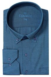Men's Dress Shirts Long Sleeve Blue Big Size Mens Plus 8XL Oxford Oversize Business Casual Comfortable Male Social VarettaMen's