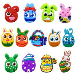 Happy Easter Croc charms Fashion Love Shoe Accessories For Decorations Charms pvc soft Shoes Charm Ornaments Buckles