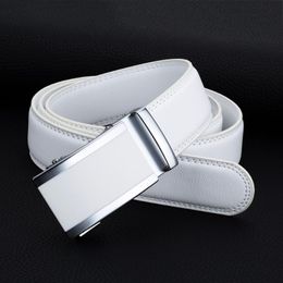 Belts 3.5cm White Male Designer Leather Strap Automatic Buckle Adjustable High Quality For MenBeltsBelts