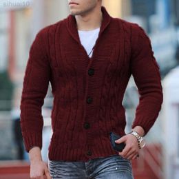 Great Lapel Slim Fit Autumn Sweater Warm Sweater Knitted for Dating L220801