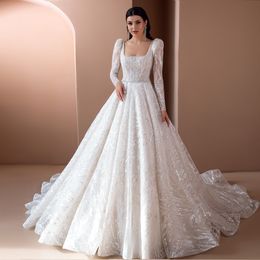 Vestido De Noiva, бальное платье с длинными рукавами, свадебное платье с поясом из бисера, Robes De Mariage, роскошное платье с иллюзией спины
