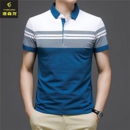 Men Summer Striped Polo Shirt Short Sleeve Slim Fit Polos Fashion Streetwear Tops Men Shirts Office Casual Shirts striped 220702