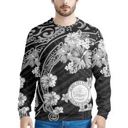 Men's Sweaters Wholesale Autumn O-neck Pullover Hoodie Polynesian Tribal Palau Islands Floral Printed Fashion Elegant Special SweatshirtMen'