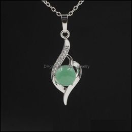 Pendant Necklaces N Heart Reiki Stones Turquoise Pink Quartz Charms Necklace For Women Men Gift Accessories Drop Deliver Dhseller2010 Dheyo