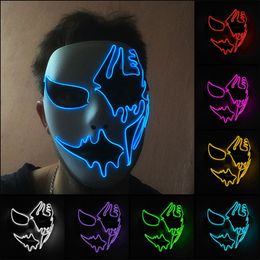 Glow Party Cosplay Mask Neon Mask Led Mask Masque Masquerade Party Masks LED Light up Props Glow In The Dark Costume Supplies 220716