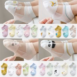 5 Pairs/Lot 0-5Y Baby Socks Kids Summer Cartoon Animal Mesh Socken Cute Toddler Girls Boys Newborn Baby Hosiery Children Accessories