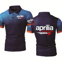 Men's Polos Summer Men's Shirt Aprilia Racing RSV4 Print High Quality Short Sleeves Man Harajuku Classic Tops Motorcycle RacerMen's Men'