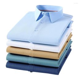 Men's Dress Shirts Long Sleeve Shirt For Men White Slim Fit Trends Microfiber Material Non-iron Professional Casual Pure ColorsMen's Vere22