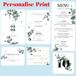 50pcs Personalized Custom Print Birthday Business RSVP Card Thank You Table Name Wedding Invitations Insert Party Menu Supplies 220608