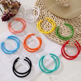 Acrylic Simple C-Shaped Big Geometric Hoop Earrings For Women Exaggerated Circle Hoops New Fashion Party Jewellery Gift Accessory