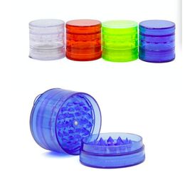 Newest Large 60mm 5parts custom plastic grinder Colourful Acrylic Miller dry herb tobacco grinders for smoking