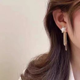Dangle & Chandelier Korean Fashion Earring Women's Fashion Tassel Pearl Earrings Long Earrings Aesthetic Beaded Earrings