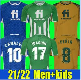 Real Betis home adult football men's T Shirt Thai personalized Fekir channels 21/22 Camiset Soccer Running Jerseys