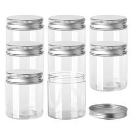 20pcs 30/50/60/80/100/120/150ml Empty Plastic Clear Cosmetic Jars Makeup Container Clear Jar Face Cream Sample Pot Container 220423