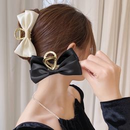 Bow catch clips large hair accessories South Korea elegant temperament back of the head curling shark clip women's headdress