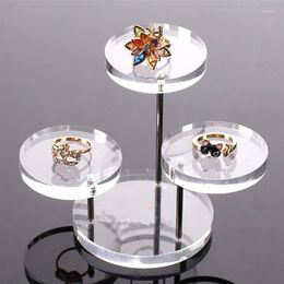 Jewelry Pouches Bags 32CE Acrylic Display Necklace Bracelet Round Table Holder Stand Rack Case Rita22