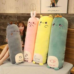 Cartoon Animal Dinosaur Rabbit Cat Chicken Monster Plush Toys Stuffed Soft Long Sleep Pillow Pop Kids Girls Gift J220704