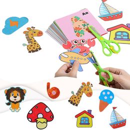 96 Pcs Cartoon Color Paper Cutting DIY Kids Craft Animal Handcraft Art Learning Educational Toy