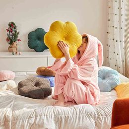 Soft Stuffed Six Petal Flower Plush Cushion Girly Kawaii Room Decor Suower Bedroom Seat Gifts J220704