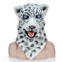 Props Stage Performance Men and Women Plush Headgear Mascot Costumes Will Move The Mouth of The Leopard Mask