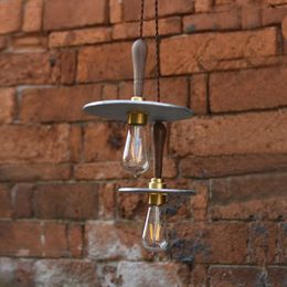 Pendant Lamps Wood Loft Vintage Light LED Lights Industrial Lamp Nordic Aluminum HangLampen Indoor Lighting Fixtures Simple LuminariasPendan