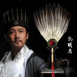 China Zhuge Liang Goose feathers Hand Fans,Wholesale Personalised Bamboo Fan Of Old Wedding Decoration Dance 23 220505